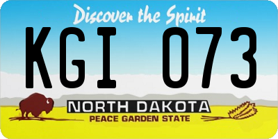 ND license plate KGI073