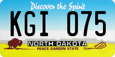 ND license plate KGI075
