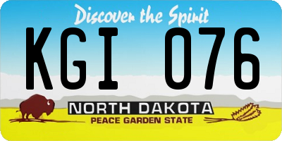ND license plate KGI076