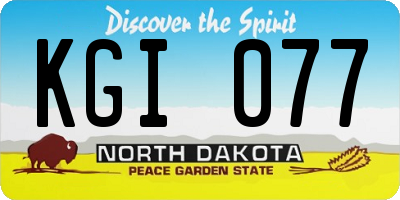 ND license plate KGI077