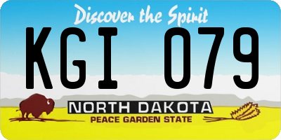 ND license plate KGI079