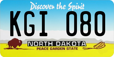 ND license plate KGI080