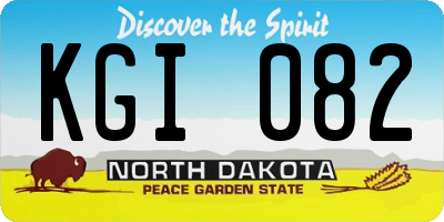 ND license plate KGI082