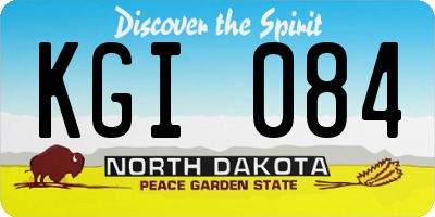 ND license plate KGI084