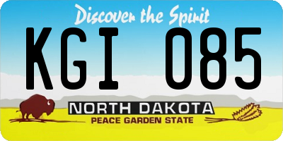 ND license plate KGI085