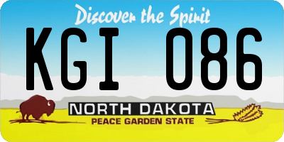 ND license plate KGI086
