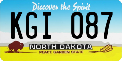 ND license plate KGI087