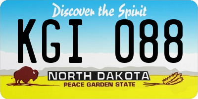 ND license plate KGI088