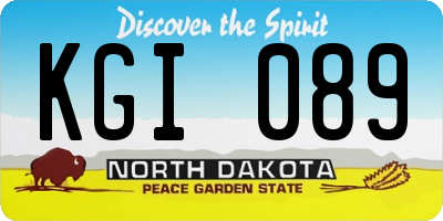 ND license plate KGI089