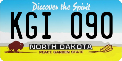 ND license plate KGI090