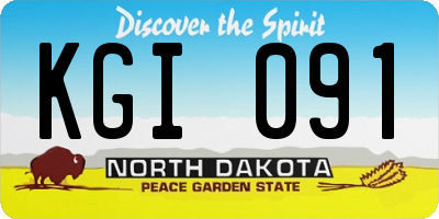 ND license plate KGI091