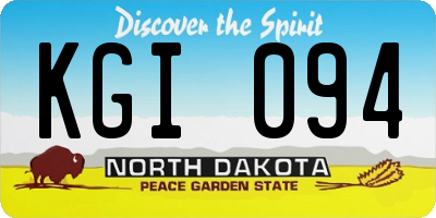 ND license plate KGI094