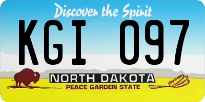 ND license plate KGI097