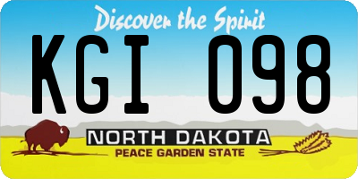 ND license plate KGI098