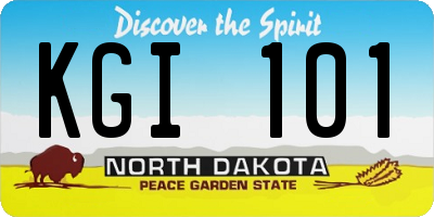ND license plate KGI101