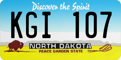 ND license plate KGI107