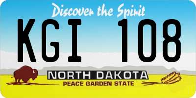 ND license plate KGI108