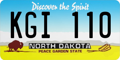 ND license plate KGI110