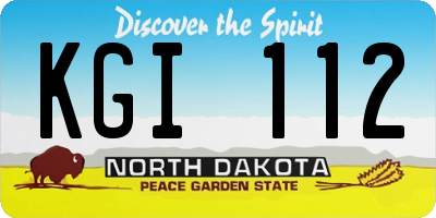 ND license plate KGI112