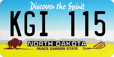 ND license plate KGI115