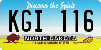 ND license plate KGI116