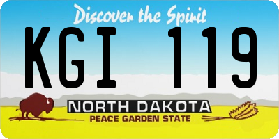 ND license plate KGI119