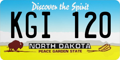 ND license plate KGI120