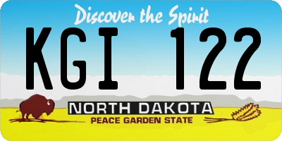 ND license plate KGI122