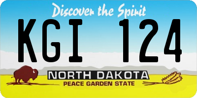 ND license plate KGI124