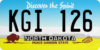 ND license plate KGI126