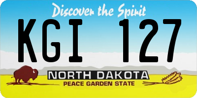 ND license plate KGI127