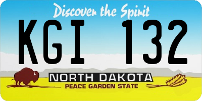 ND license plate KGI132