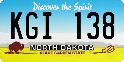 ND license plate KGI138