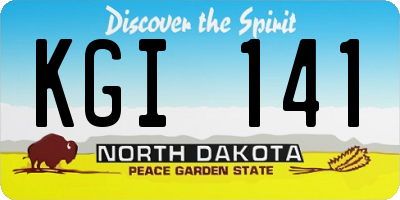 ND license plate KGI141