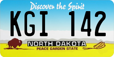 ND license plate KGI142