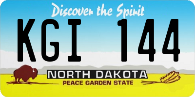 ND license plate KGI144