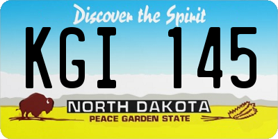 ND license plate KGI145