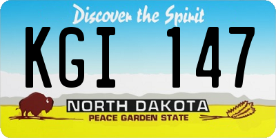 ND license plate KGI147