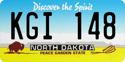 ND license plate KGI148