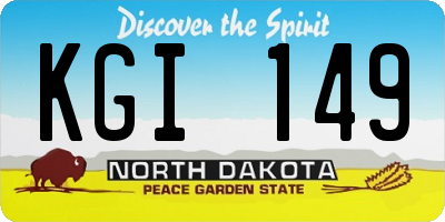 ND license plate KGI149