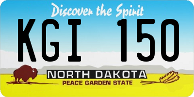 ND license plate KGI150