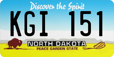 ND license plate KGI151