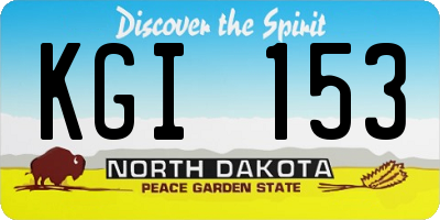 ND license plate KGI153