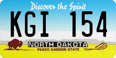 ND license plate KGI154