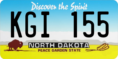 ND license plate KGI155