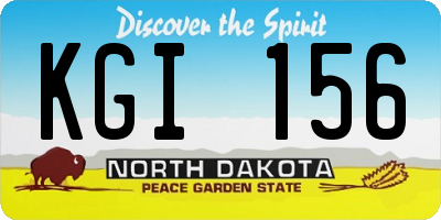 ND license plate KGI156