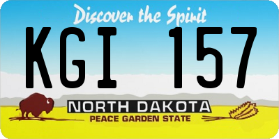 ND license plate KGI157