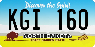 ND license plate KGI160