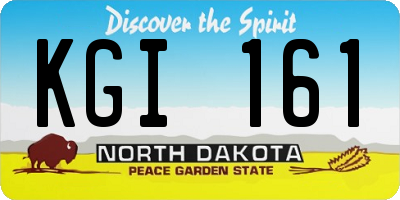 ND license plate KGI161