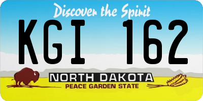 ND license plate KGI162